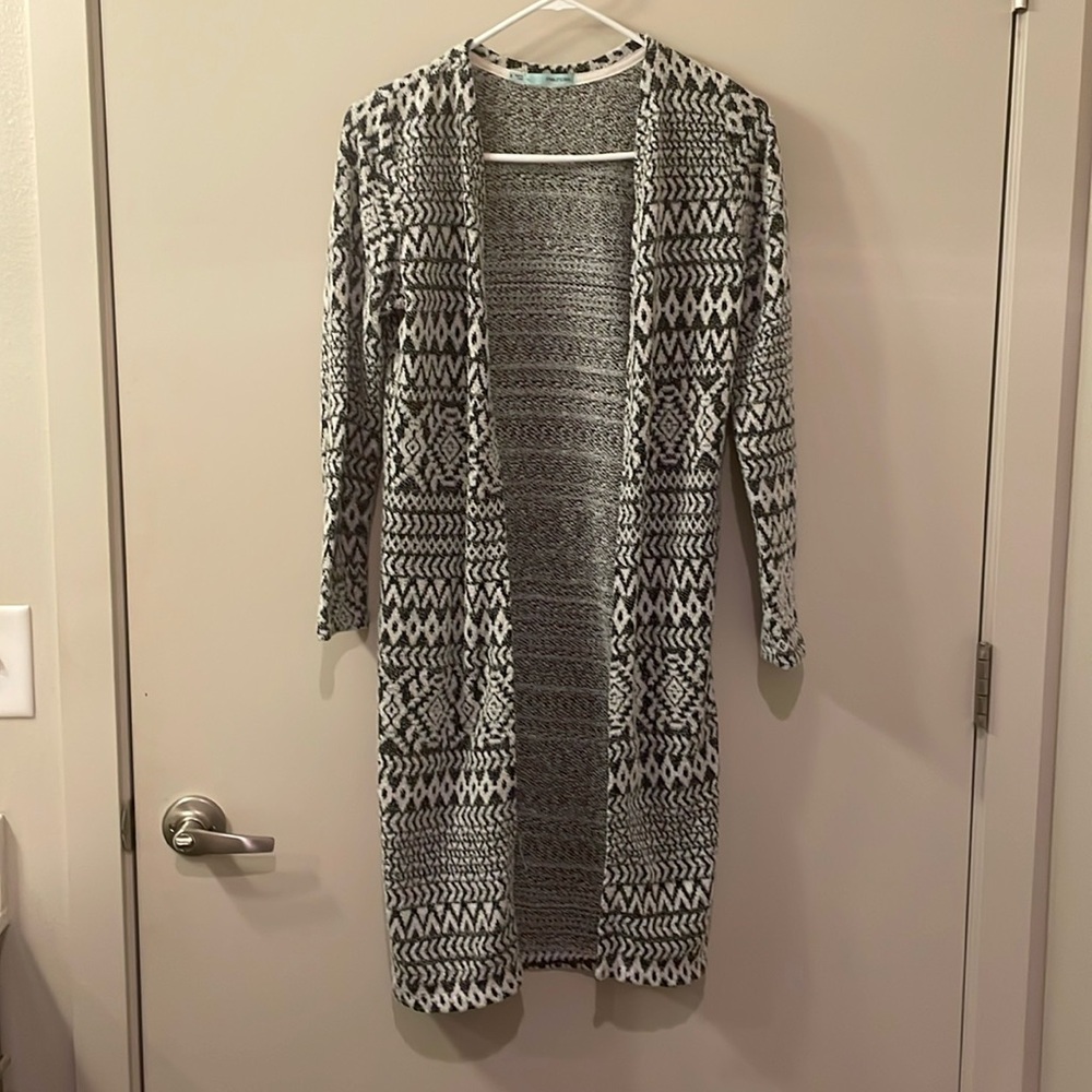 Maurices geometric pattern duster cardigan